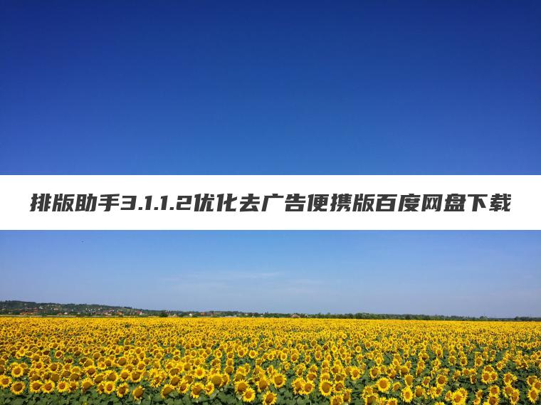 排版助手3.1.1.2优化去广告便携版百度网盘下载