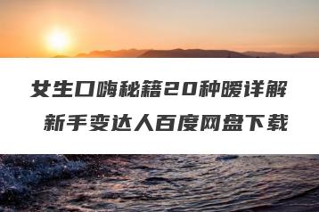 女生口嗨秘籍20种暧详解 新手变达人百度网盘下载
