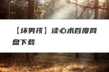 【坏男孩】读心术百度网盘下载
