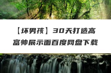 【坏男孩】30天打造高富帅展示面百度网盘下载