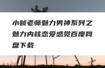 小贼老师魅力男神系列之魅力内核恋爱感觉百度网盘下载