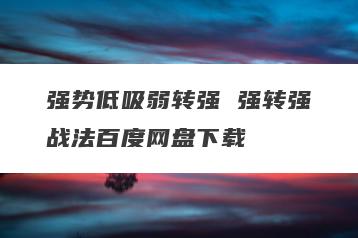 强势低吸弱转强 强转强战法百度网盘下载