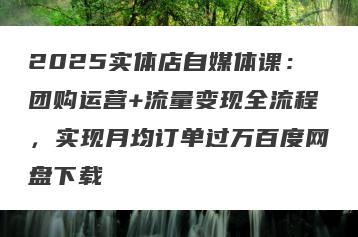 2025实体店自媒体课：团购运营+流量变现全流程，实现月均订单过万百度网盘下载