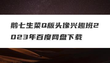 鹅七生菜Q版头像兴趣班2023年百度网盘下载