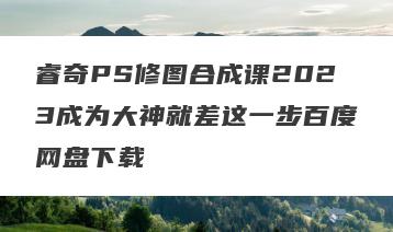 睿奇PS修图合成课2023成为大神就差这一步百度网盘下载