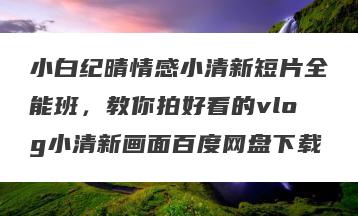 小白纪晴情感小清新短片全能班，教你拍好看的vlog小清新画面百度网盘下载
