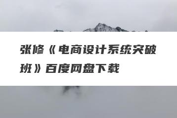 张修《电商设计系统突破班》百度网盘下载