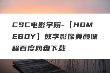 CSC电影学院-【HOMEBOY】数字影像美颜课程百度网盘下载