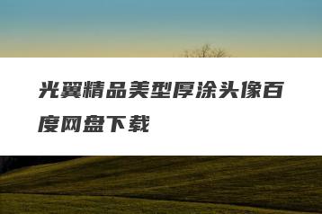 光翼精品美型厚涂头像百度网盘下载