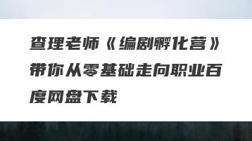 查理老师《编剧孵化营》带你从零基础走向职业百度网盘下载