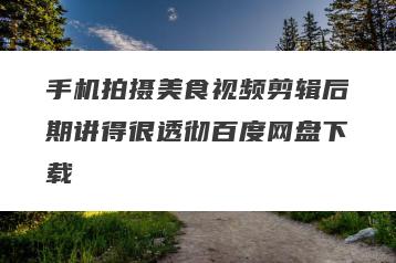 手机拍摄美食视频剪辑后期讲得很透彻百度网盘下载
