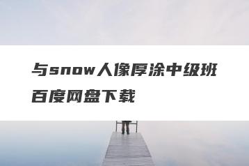 与snow人像厚涂中级班百度网盘下载