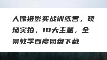 人像摄影实战训练营，现场实拍，10大主题，全景教学百度网盘下载