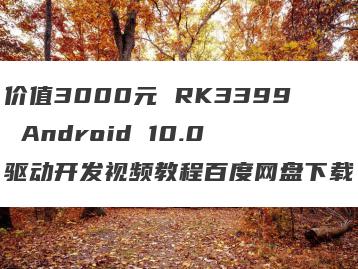 价值3000元 RK3399 Android 10.0 驱动开发视频教程百度网盘下载