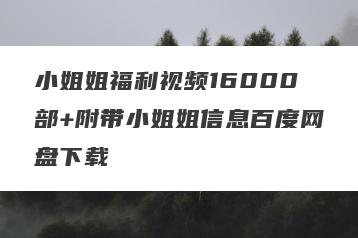 小姐姐福利视频16000部+附带小姐姐信息百度网盘下载