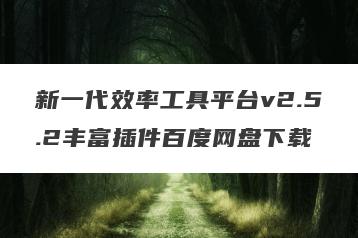 新一代效率工具平台v2.5.2丰富插件百度网盘下载