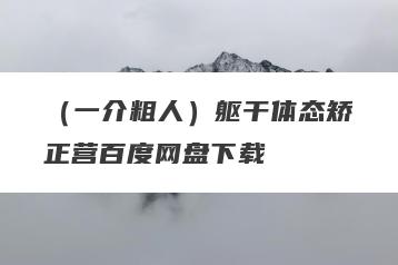 （一介粗人）躯干体态矫正营百度网盘下载