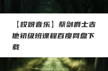 【哎呀音乐】蔡剑爵士吉他初级班课程百度网盘下载