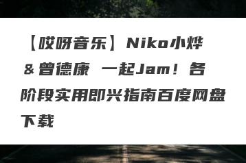 【哎呀音乐】Niko小烨＆曾德康 一起Jam！各阶段实用即兴指南百度网盘下载