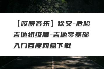 【哎呀音乐】徐又-危险吉他初级篇-吉他零基础入门百度网盘下载