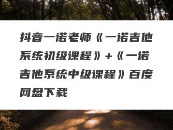 抖音一诺老师《一诺吉他系统初级课程》+《一诺吉他系统中级课程》百度网盘下载