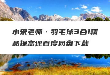 小宋老师·羽毛球3合1精品提高课百度网盘下载