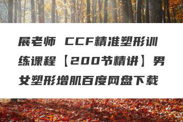 展老师 CCF精准塑形训练课程【200节精讲】男女塑形增肌百度网盘下载