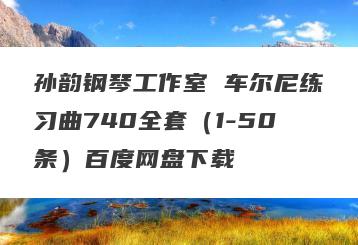 孙韵钢琴工作室 车尔尼练习曲740全套（1-50条）百度网盘下载