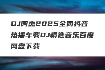 DJ阿杰2025全网抖音热播车载DJ精选音乐百度网盘下载