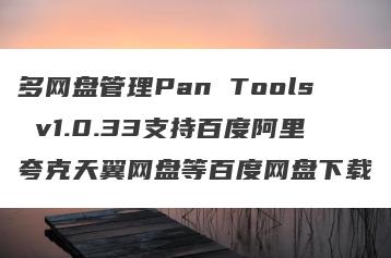 多网盘管理Pan Tools v1.0.33支持百度阿里夸克天翼网盘等百度网盘下载
