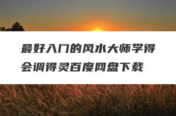 最好入门的风水大师学得会调得灵百度网盘下载