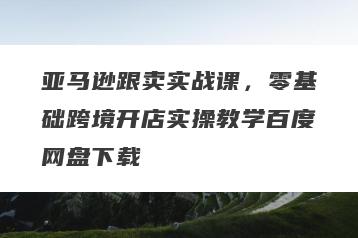 亚马逊跟卖实战课，零基础跨境开店实操教学百度网盘下载