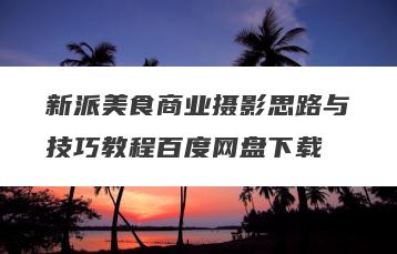 新派美食商业摄影思路与技巧教程百度网盘下载