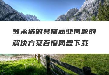 罗永浩的具体商业问题的解决方案百度网盘下载