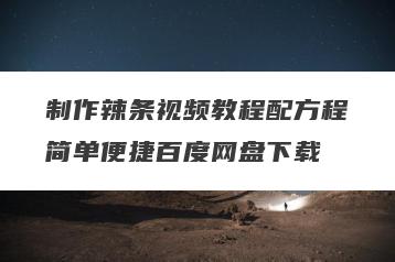 制作辣条视频教程配方程简单便捷百度网盘下载