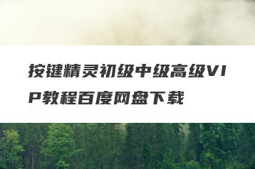 按键精灵初级中级高级VIP教程百度网盘下载