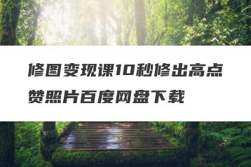 修图变现课10秒修出高点赞照片百度网盘下载