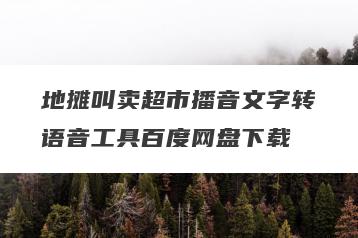 地摊叫卖超市播音文字转语音工具百度网盘下载