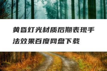 黄昏灯光材质后期表现手法效果百度网盘下载