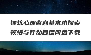 锤炼心理咨询基本功探索领悟与行动百度网盘下载