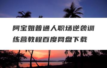 阿宝姐普通人职场逆袭训练营教程百度网盘下载