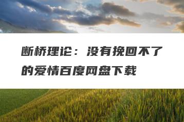 断桥理论：没有挽回不了的爱情百度网盘下载