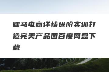 嘿马电商详情进阶实训打造完美产品图百度网盘下载