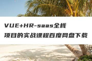 VUE+HR-saas全栈项目的实战课程百度网盘下载