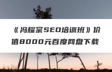 《冯耀宗SEO培训班》价值8000元百度网盘下载