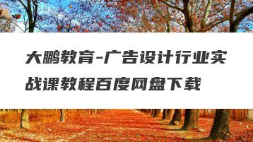 大鹏教育-广告设计行业实战课教程百度网盘下载