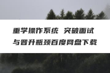 重学操作系统 突破面试与晋升瓶颈百度网盘下载