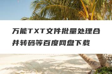 万能TXT文件批量处理合并转码等百度网盘下载