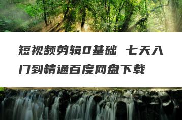 短视频剪辑0基础 七天入门到精通百度网盘下载