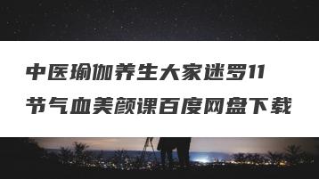 中医瑜伽养生大家迷罗11节气血美颜课百度网盘下载